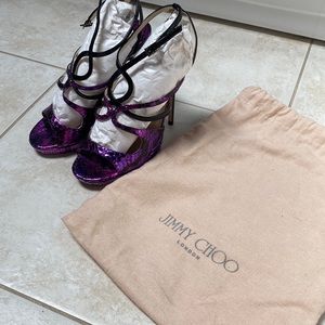Jimmy Choo Purple Snakeskin Heels